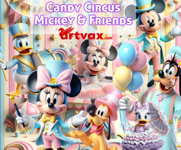 Cute MICKEY and Friends CIRCUS Party Png Bundle