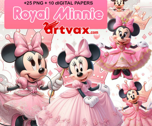 Minnie Royal princess Clipart Bundle