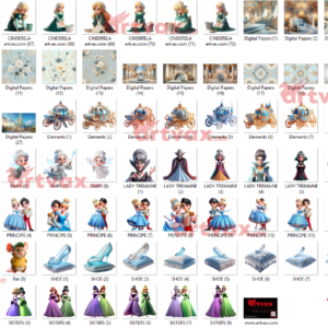 Cute 3d Cinderella princess Clipart