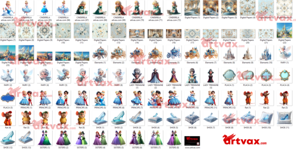 Cute 3d Cinderella princess Clipart