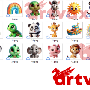 3D Cute Baby Animals Clipart