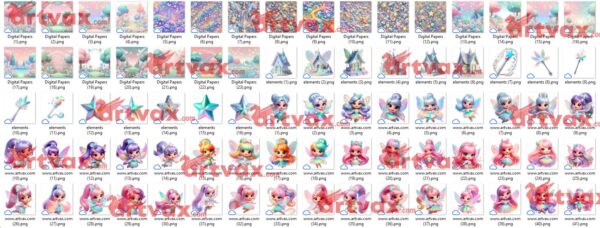 Cute 3D Fairies PNG Bundle