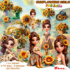 Sunflowers Girls PNG Bundle