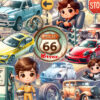 Kids Vintage Cars PNG Bundle