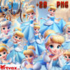 3D Cute Cinderella Princess Clipart