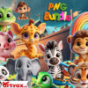 3D Cute Baby Animals Clipart