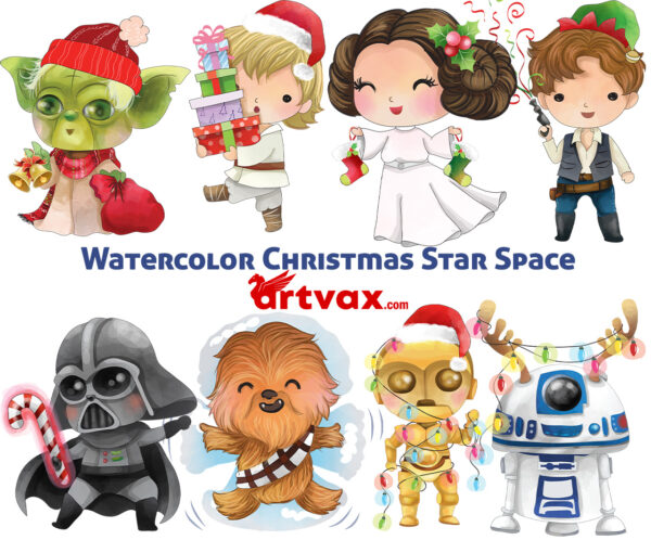 Star War Watercolor Png bundle