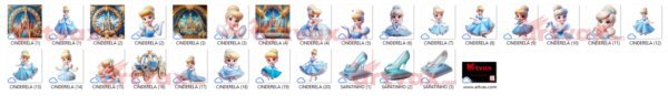 Cinderella PNG Cliparts Bundle