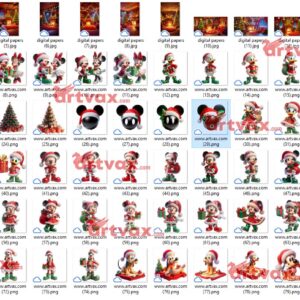 Christmas Mickey & Friends PNG Bundle