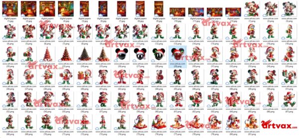 Christmas Mickey & Friends PNG Bundle