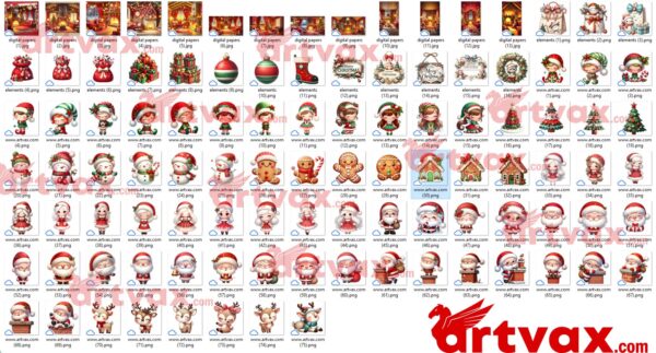 Merry Christmas Cute PNG Bundle