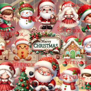 Merry Christmas Cute PNG Bundle