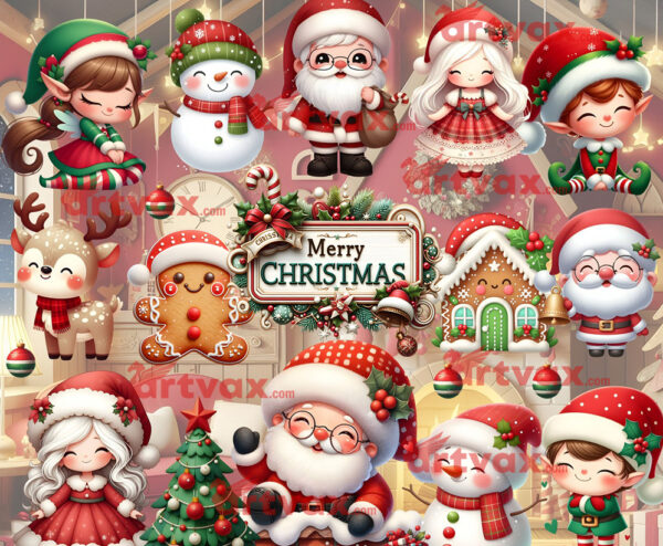 Merry Christmas Cute PNG Bundle