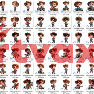 Cute 3D Farmer Boy PNG Bundle