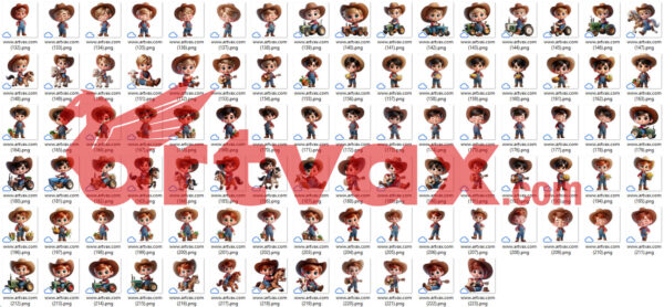 Cute 3D Farmer Boy PNG Bundle