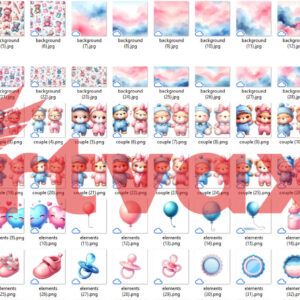 Gender Reveal Clipart Bundle