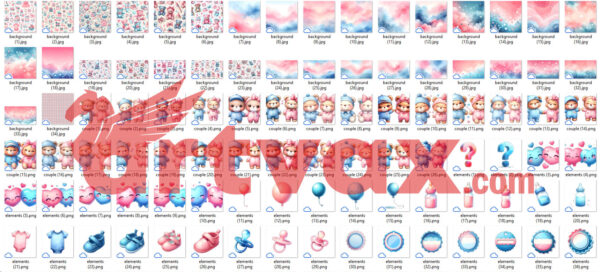 Gender Reveal Clipart Bundle