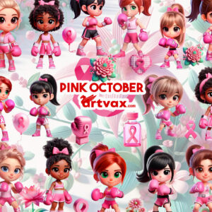 Pink October 3D PNG Bundle