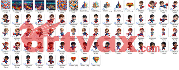 Superman 3D PNG Bundle