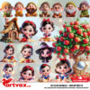 3D Snow White and Dwarfs PNG Bundle