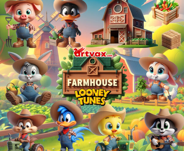 Farmhouse Looney Tunes 3D PNG Bundle