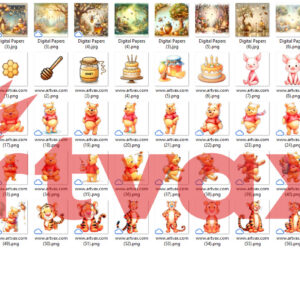 Watercolor Winnie the Pooh PNG Bundle