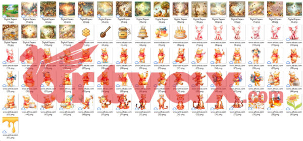 Watercolor Winnie the Pooh PNG Bundle