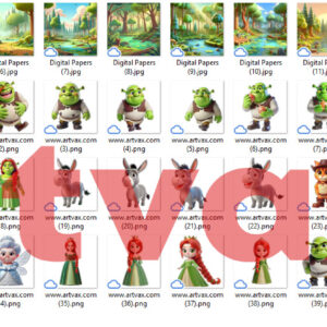 Cute 3D Shrek PNG Bundle