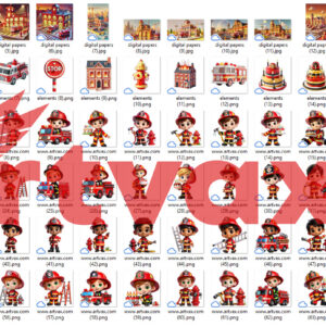 Firefighters 3D PNG Bundle