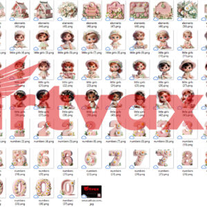 3D Daisy Babies PNG Bundle