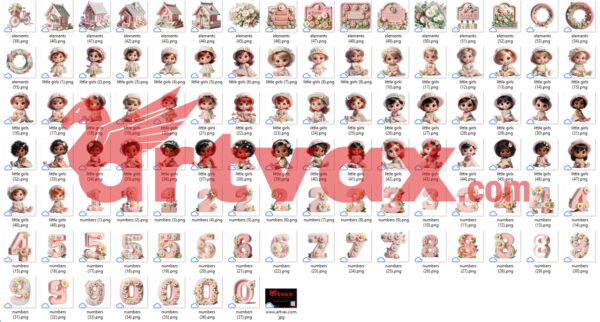 3D Daisy Babies PNG Bundle