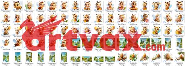 Cute 3D Bee Girls PNG Bundle