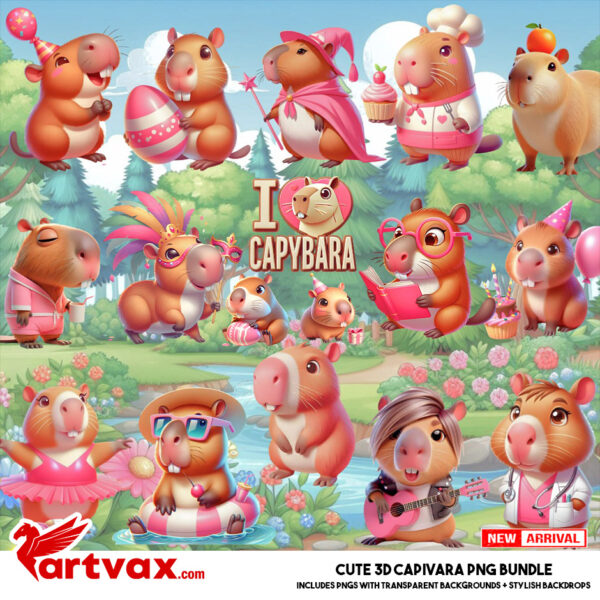 Capivara PNG Bundle