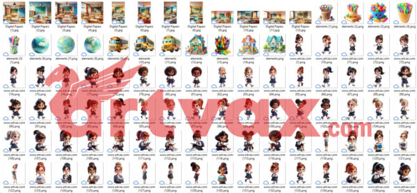 Back to School PNG Bundle | Teacher & Student Clipart for Classroom Crafts - Image 2