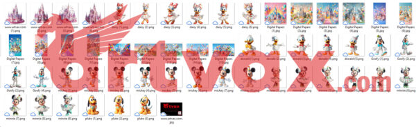 Cute 3D Disney Party PNG Bundle