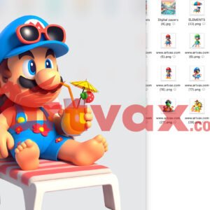 Super Mario Pool Party PNG Bundle