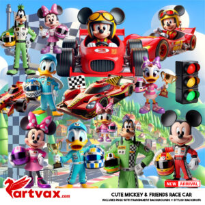 Mickey & Friends Race Car PNG Bundle