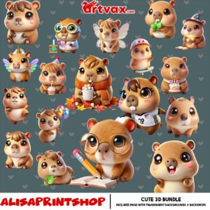 Cute Hamster PNG Bundle