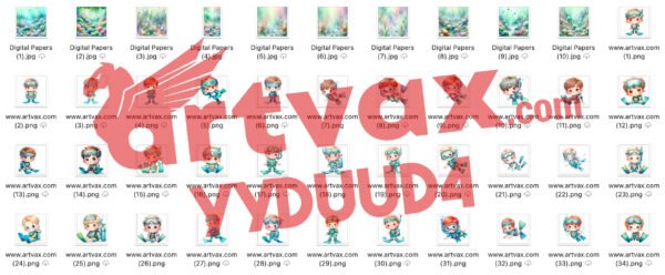 Scuba Diver Boy PNG Bundle
