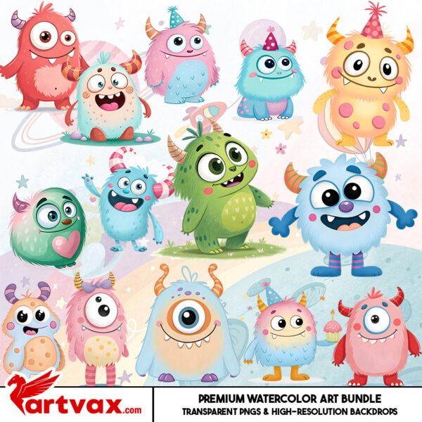 Cute Monster PNG Bundle