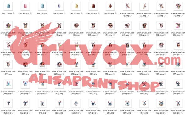 Easter Bunny Stitch PNG Bundle