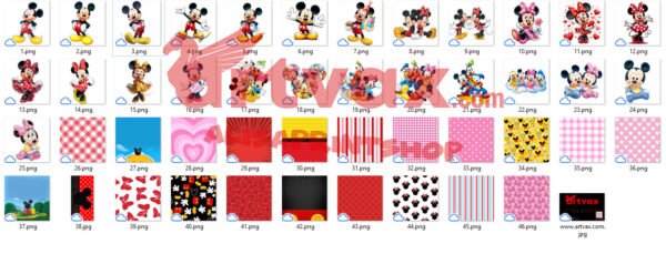 Mickey and Minnie Mouse PNG Bundle