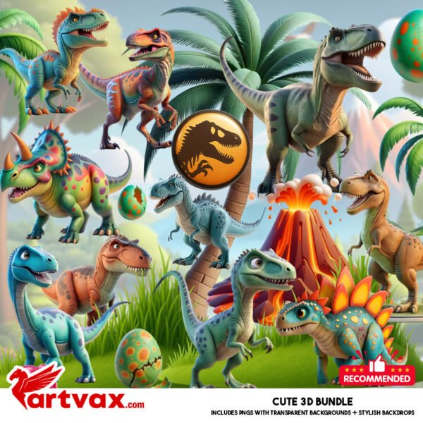 Dinosaur PNG Clipart Bundle