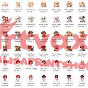 Cute Puppy PNG Bundle