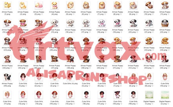 Cute Puppy PNG Bundle