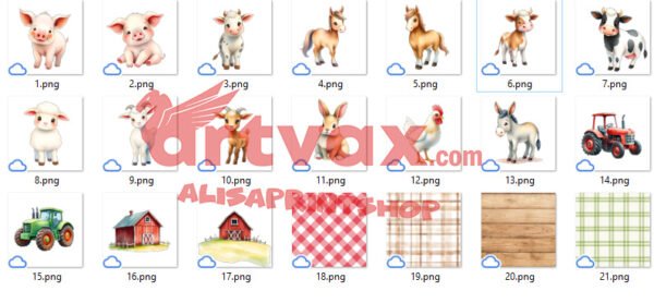 Farm Animals PNG Bundle