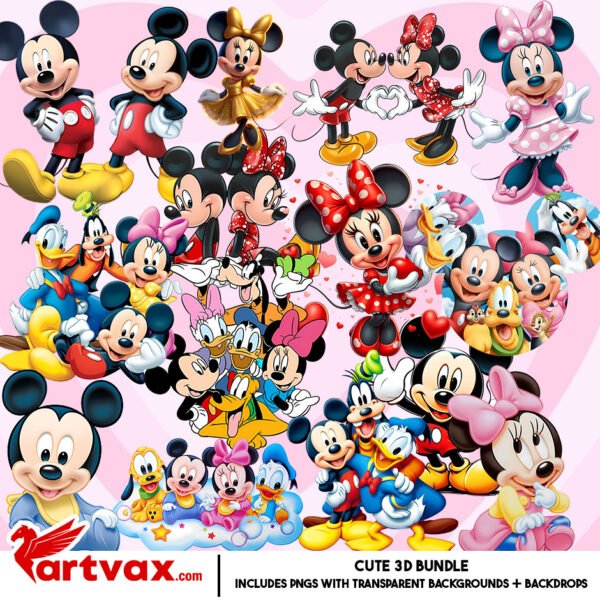 Mickey and Minnie Mouse PNG Bundle