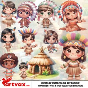 Tribal Kids PNG Bundle
