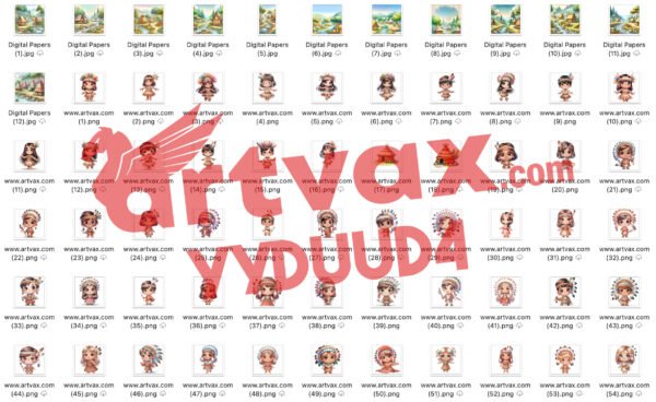 Tribal Kids PNG Bundle