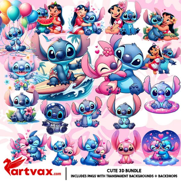 Stitch and Angel PNG Bundle